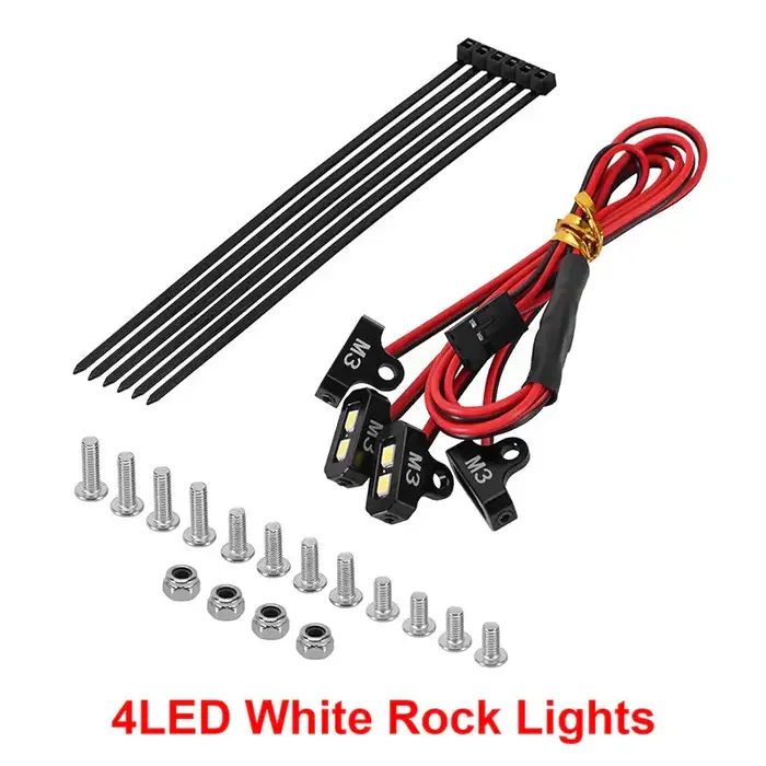 INJORA L39-WH - INJORA 4LED Rock Lights Kit for 1/10 RC Crawler (White/Yellow)