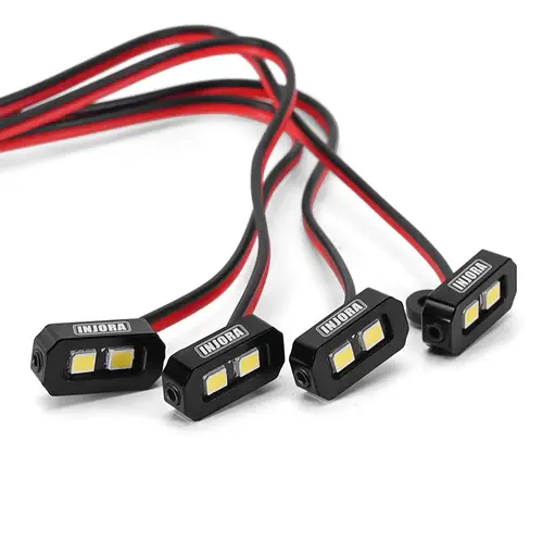 INJORA L39-WH - INJORA 4LED Rock Lights Kit for 1/10 RC Crawler (White/Yellow)