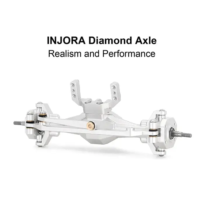 INJORA 4M-92SRFR - INJORA +4mm Diamond Axles with Lay Down Servo Mount & Links for 1/18 TRX4M