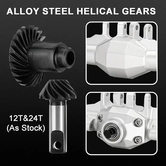 INJORA 4M-92SRFR - INJORA +4mm Diamond Axles with Lay Down Servo Mount & Links for 1/18 TRX4M