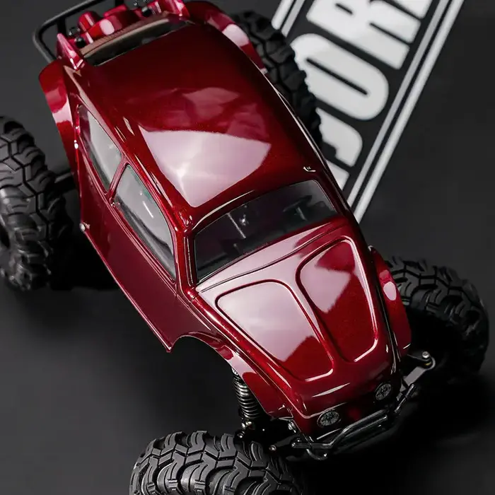 INJORA BUG24-RD - INJORA BUG24 Body with Interior for 1/24 SCX24 C10 JLU Bronco Base Camp 4Runner, Burgundy