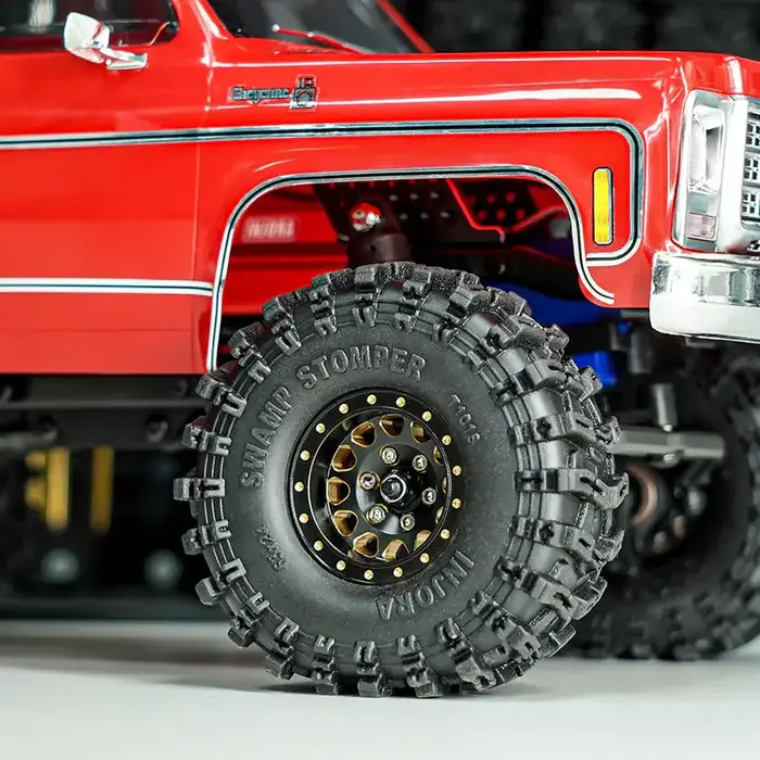 INJORA YQW-1107BGD - INJORA Black 1.0 Plus Brass Beadlock Wheel for 1/24 1/18 RC Crawler SCX24 TRX4M FCX24 (W1107) Black