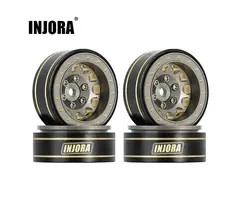 INJORA YQW-1107GL - INJORA Gray 1.0 Plus Brass Beadlock Wheel for 1/24 1/18 RC Crawler SCX24 TRX4M FCX24 (W1107) Gray