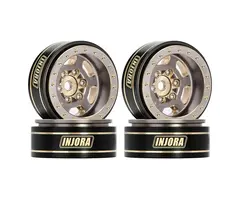 INJORA YQW-1103GL - INJORA Gray 1.0 Plus 6-Spoke Brass Beadlock Wheels 43g/pcs offset -3.75mm for 1/18 1/24 RC Crawler (4) (W1103) Gray