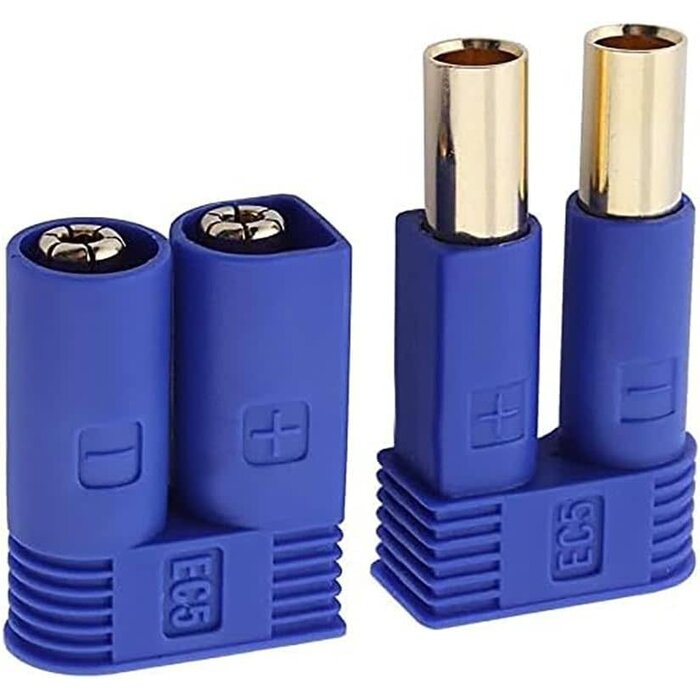 EC5-M/F - Lasmo EC5 Connector Bullet Banana Plug Battery Female & Male Connector 5mm Bullet Gold Connector for RC ESC LIPO Battery