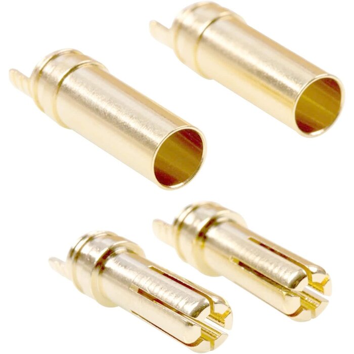 EC5-M/F - Lasmo EC5 Connector Bullet Banana Plug Battery Female & Male Connector 5mm Bullet Gold Connector for RC ESC LIPO Battery