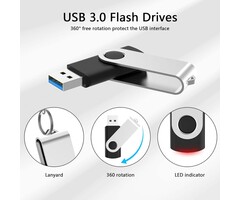 64GB-USB-3.0 - KOOTION 32GB Flash Drive USB 3.0 Thumb Drive USB Drives Jump Drives Keychain Memory Stick Black