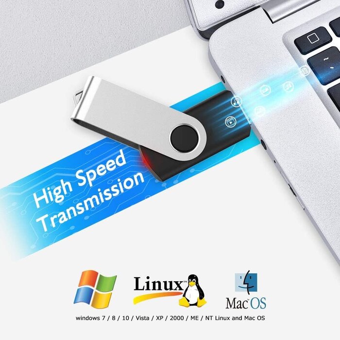 64GB-USB-3.0 - KOOTION 32GB Flash Drive USB 3.0 Thumb Drive USB Drives Jump Drives Keychain Memory Stick Black