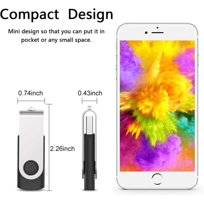 64GB-USB-3.0 - KOOTION 32GB Flash Drive USB 3.0 Thumb Drive USB Drives Jump Drives Keychain Memory Stick Black