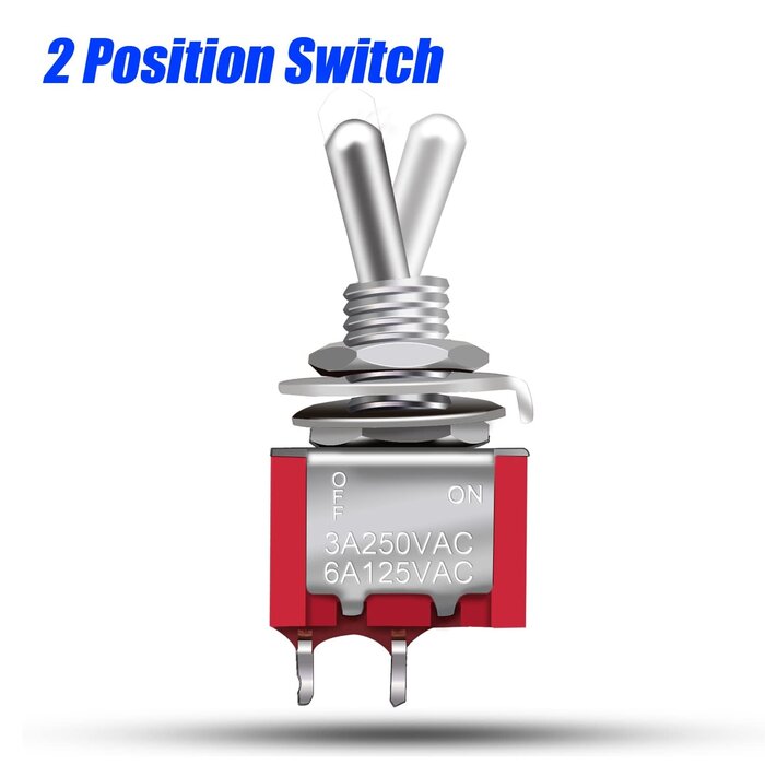 2P-MINI-TOGGLE - mxuteuk SPST Mini Toggle Switch Miniature ON/Off Switch 2 Terminal 2 Position 6A 125V 3A 250V for DIY Car Dash Dashboard Electronic Equipment MTS-101