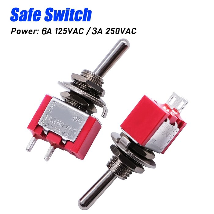 2P-MINI-TOGGLE - mxuteuk SPST Mini Toggle Switch Miniature ON/Off Switch 2 Terminal 2 Position 6A 125V 3A 250V for DIY Car Dash Dashboard Electronic Equipment MTS-101