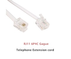 10ft Phone Telephone Extension Cord 10FT Cable Line with Standard RJ11 6P4C Plugs for Landline Phone and Fax (10F, White,)