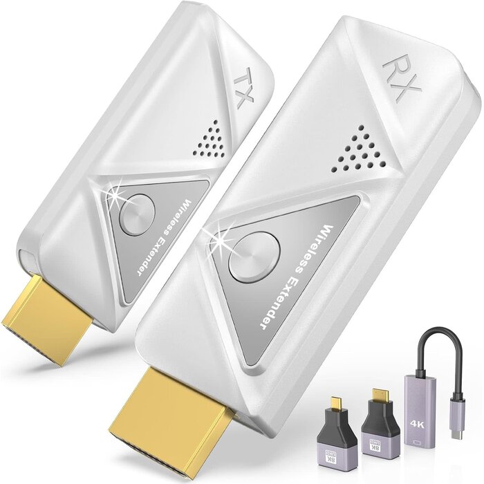 DT276W-A-28 - EVATEK Wireless HDMI Transmitter and Receiver 328FT/100M, 4K Decode 1080P Output Wireless HDMI Extender, 2.4G/5G Plug & Play Portable Wireless, for Streaming Video and Audio to Monitor from Laptop/TV Box