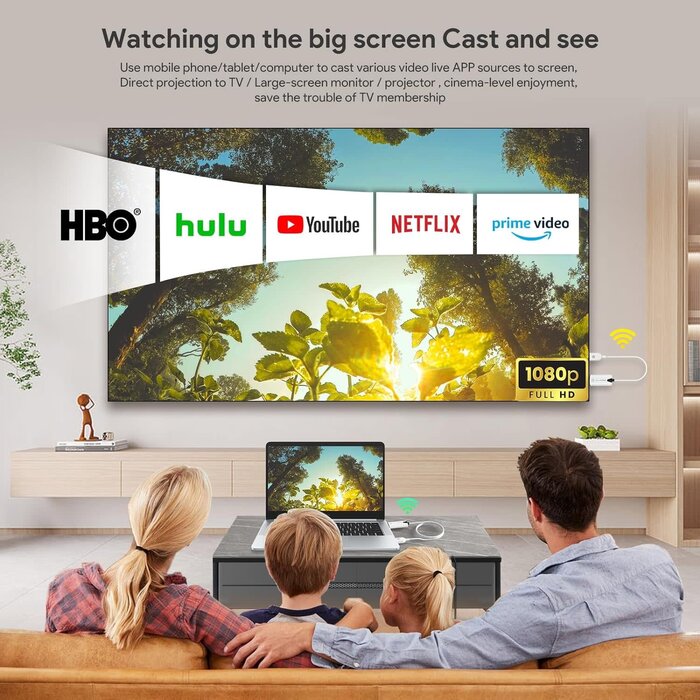 EP-9906 - EDUP Wireless HDMI Transmitter and Receiver, 2025 Upgraded 1080P Wireless HDMI Extender 165FT Range, Plug&Play, Video Audio Projection for Desktop, PC, TV Box, PS4/5 to TV/Projector/Monitor-White