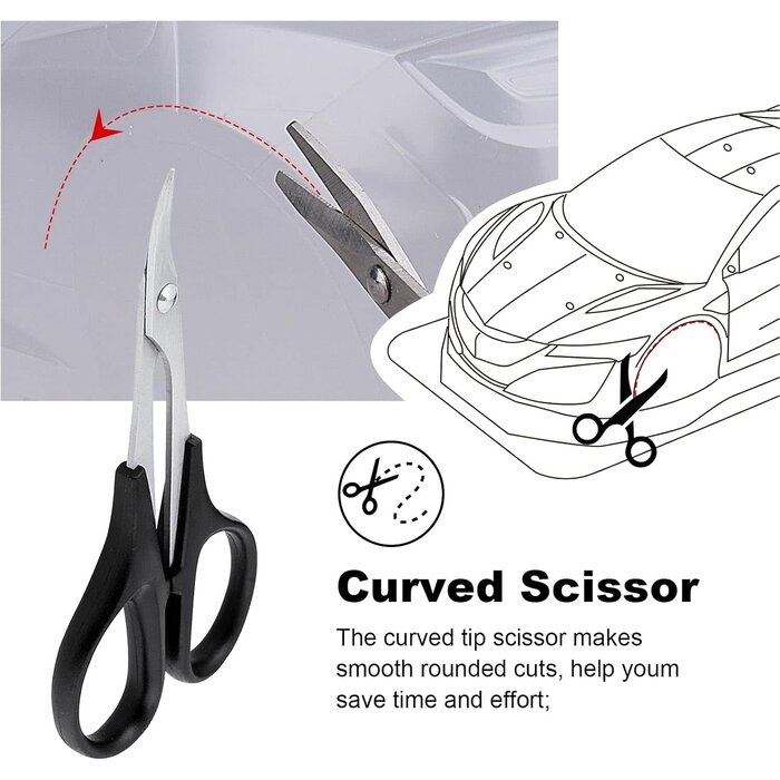 Body Reamer 0-14mm Hole Puncher w/Sleeve & Curved Scissors Set for RC Car Bodyshell Hobby Tools