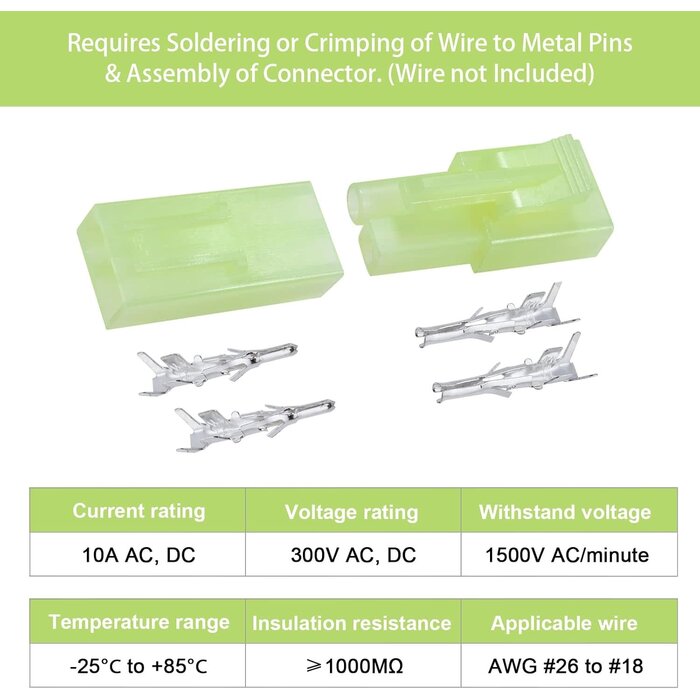 MINI-TAMIYA-1545 - Apex Mini Tamiya Style Male/Female Connector Plugs - Apex RC Products #1545