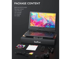 BOIFUN Sylvania - 15.6-Inch Swivel Screen Portable DVD Player with USB & SD Card Slot & Rechargeable Battery