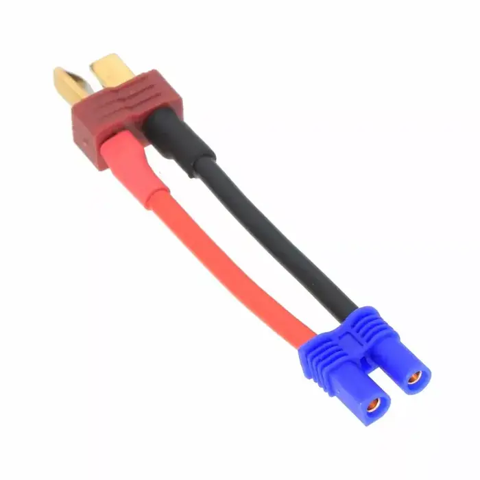 M/T-PLUG2F/EC2 - rflaueo Deans/T-Plug Style Male to EC2 Female RC Connector Adapter with 16awg 2inch Wire (E14-4)