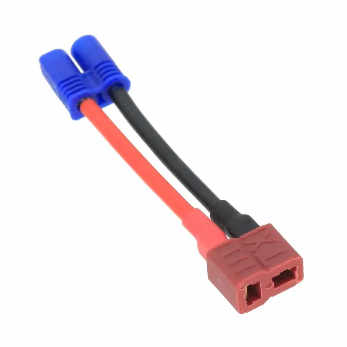 F/T-PLUG2M/EC2 - rflaueo Deans/T-Plug Style Female to EC2 Male RC Connector Adapter with 16awg 2inch Wire (E14-4)
