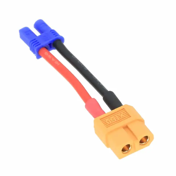 F/XT602M/EC2 - rflaueo XT60 Female to EC2 Male RC Connector Adapter with 16awg 2inch Wire (E30-4)