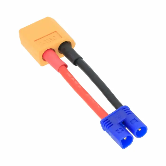 F/XT602M/EC2 - rflaueo XT60 Female to EC2 Male RC Connector Adapter with 16awg 2inch Wire (E30-4)