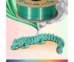 OVPLA-SILK-GRN-SLVR- OVERTURE Silk Green Silver PLA Dual Color Filament 1.75mm, Bi-Color Shiny PLA Finish, Smooth & Glossy, 1kg Spool (2.2lbs), Ideal for Cosplay Jewelry & Home Decor (Silk Green-Silver)1kg