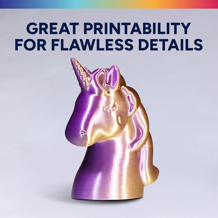 OVPLA-SILK-GRN-SLVR- OVERTURE Silk  Green Silver PLA Dual Color Filament 1.75mm, Bi-Color Shiny PLA Finish, Smooth & Glossy, 1kg Spool (2.2lbs), Ideal for Cosplay Jewelry & Home Decor (Silk Green-Silver)1kg