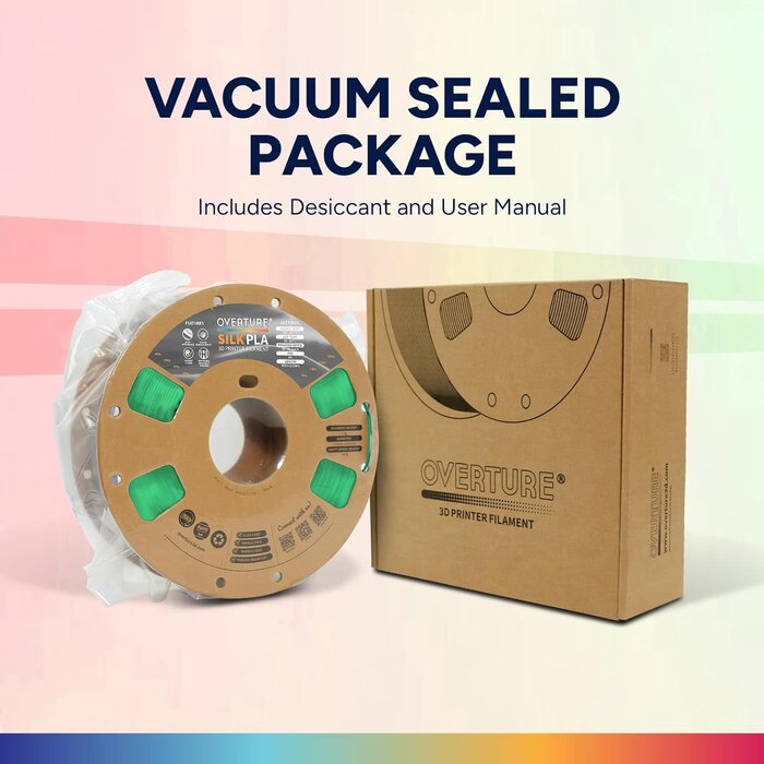 OVPLA-SILK-GRN-SLVR- OVERTURE Silk  Green Silver PLA Dual Color Filament 1.75mm, Bi-Color Shiny PLA Finish, Smooth & Glossy, 1kg Spool (2.2lbs), Ideal for Cosplay Jewelry & Home Decor (Silk Green-Silver)1kg