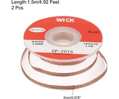 MECCANIXITY Desoldering Wick, 5 ft 1.5m 2.0mm Copper Desoldering Braid Solder Remover Wick Wire Cable, A Must-Have Tool For Home