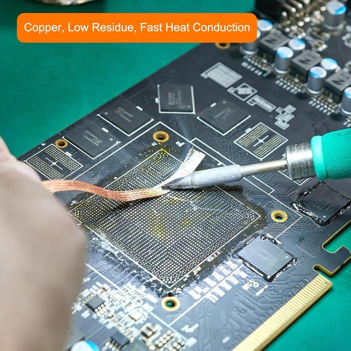 MECCANIXITY 2.0MM-WICK - MECCANIXITY 2.0MM Solder Wick Braid No-Clean Desoldering Wick Braid 0.08 Inch Width 5 Feet Length for Remove the Solder Electrical Components