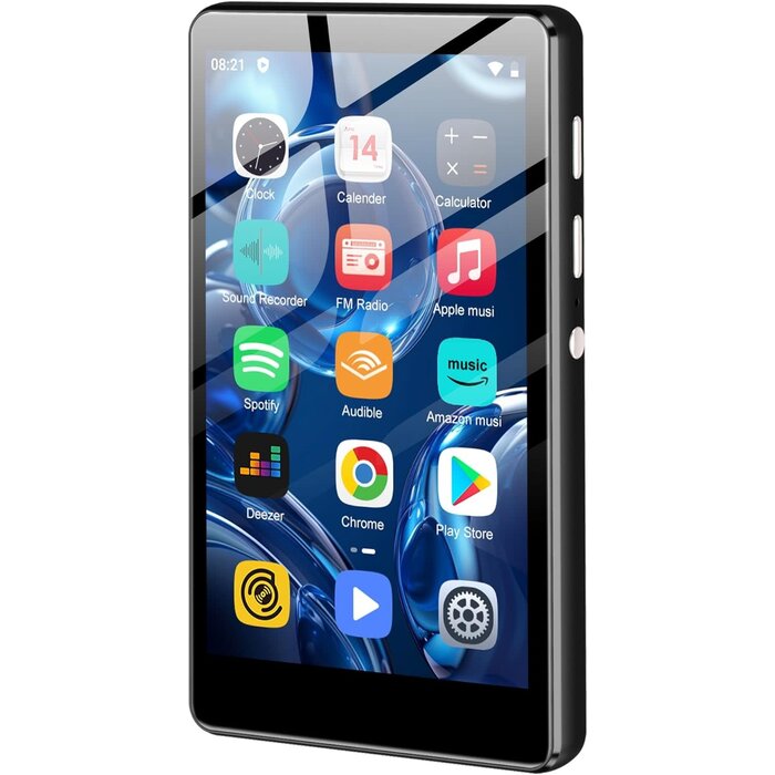 MP3 Player with Bluetooth and WiFi, 4.0" Full Touchscreen Mp4 Mp3 Player with Spotify, Audible, Amazon Music, Android Music Player with Speaker, FM Radio, E-Book, Up to 512 GB