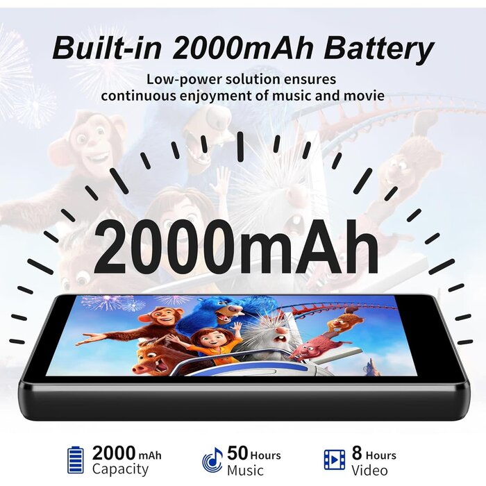 MP3 Player with Bluetooth and WiFi, 4.0" Full Touchscreen Mp4 Mp3 Player with Spotify, Audible, Amazon Music, Android Music Player with Speaker, FM Radio, E-Book, Up to 512 GB