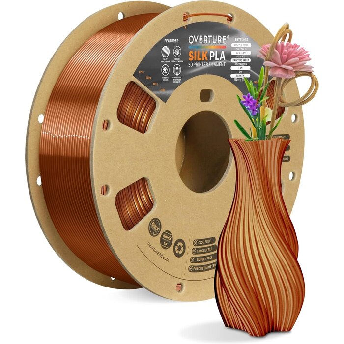MIKA3D Shiny Silk Copper, 1.75mm 3D Printer Filament, Spool 0.5kg