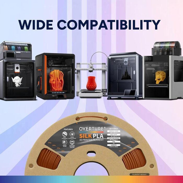 MIKA3D Shiny Silk Copper, 1.75mm 3D Printer Filament, Spool 0.5kg