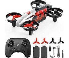 HS210T-RED - Holy Stone HS210T Drones for kids 8-12, 2 IN 1 kid drone with fly and land modes, Four Posture Deformations indoor mini Quadcopter, 8 LED lights, Auto Hovering, Red