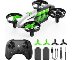 HS210T-GRN - Holy Stone HS210T Drones for kids 8-12, 2 IN 1 kid drone with fly and land modes, Four Posture Deformations indoor mini Quadcopter, 8 LED lights, Auto Hovering, Green