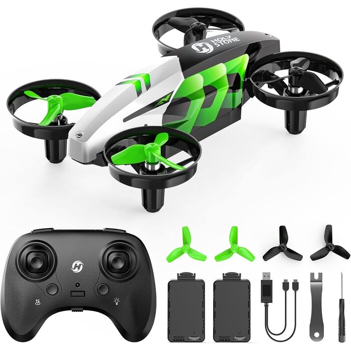 HS210T-GRN - Holy Stone HS210T Drones for kids 8-12, 2 IN 1 kid drone with fly and land modes, Four Posture Deformations indoor mini Quadcopter, 8 LED lights, Auto Hovering, Green
