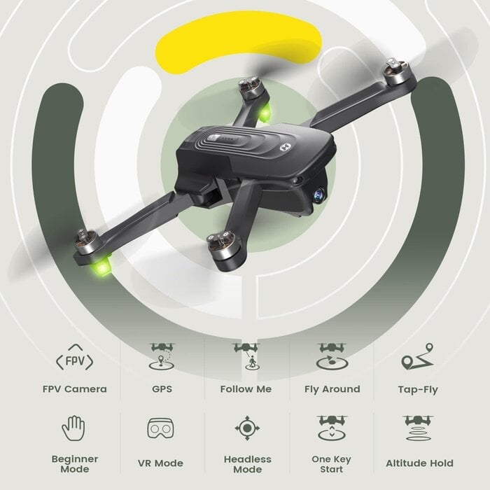 HS175D - Holy Stone GPS Drone with 4K Camera for Adults, HS175D RC Quadcopter with Auto Return, Follow Me, Brushless Motor, Circle Fly, Waypoint Fly, Altitude Hold, Headless Mode, 46 Mins Long Flight