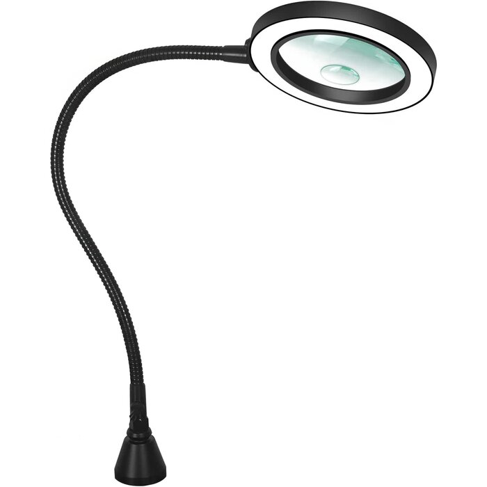 LED 3X Magnifier, Flexible Gooseneck Magnifier Lamp Strong Magnet Base, Can Be Positioned to Hold The Magnifier Where You Want Hands Free