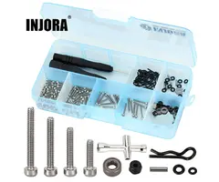 INJORA SCX24-81A - Sale INJORA Blue Box with M1.4 Screws M2 Nuts Bearings O-rings Repair Tools Kit for Axial SCX24