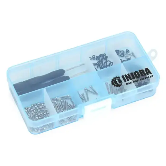 INJORA SCX24-81A - Sale INJORA Blue Box with M1.4 Screws M2 Nuts Bearings O-rings Repair Tools Kit for Axial SCX24
