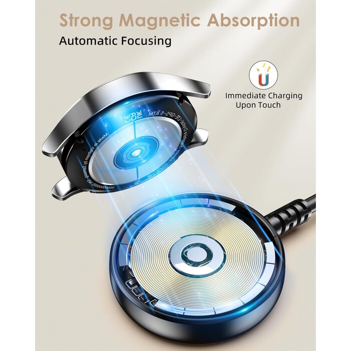 ATG009 - Autallgee Samsung Galaxy Watch Charger USB-A, Compatible with Watch 8/8 Classic/Ultra/7/6/6 Classic/5/5 Pro/4/4 Classic/3/Active/FE USB A Magnetic Fast Charging Dock Accessories 3.3FT