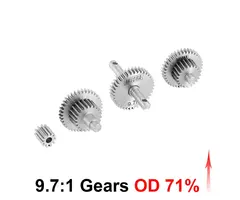 INJORA 4M-36OD - INJORA 9.7:1 71% Overdrive Stainless Steel Transmission Gear Set for 1/18 TRX-4M