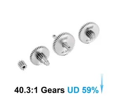 INJORA 4M-36 - INJORA 40.3:1 59% Underdrive Stainless Steel Transmission Gear Set for 1/18 TRX-4M