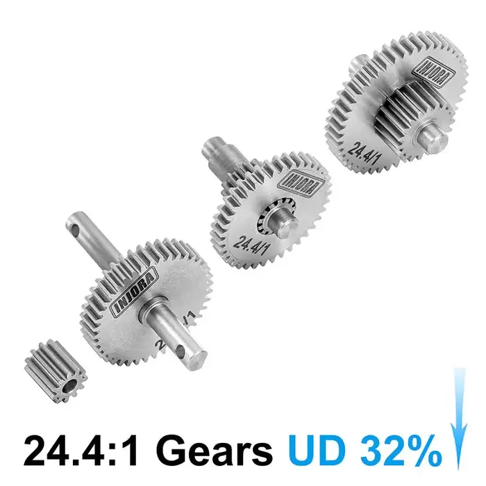 INJORA 4M-36-24 - INJORA 24.4:1 32% Underdrive Stainless Steel Transmission Gear Set for 1/18 TRX-4M