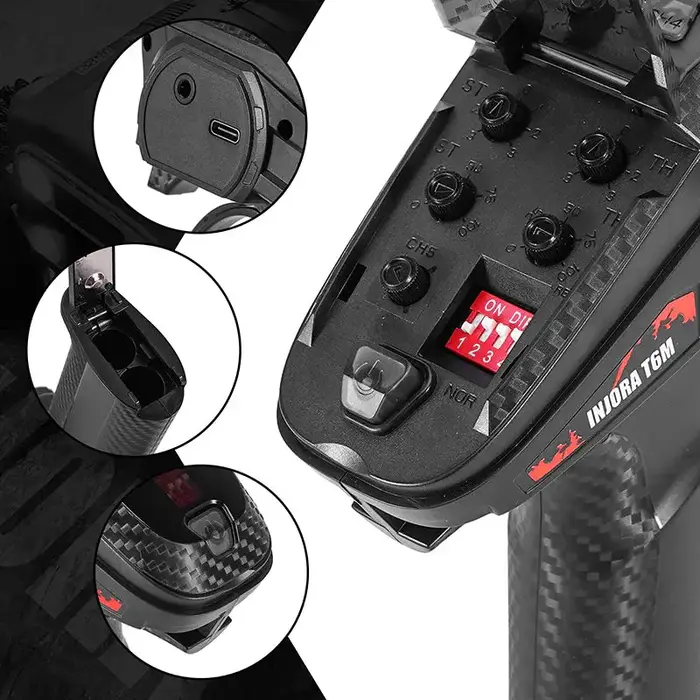 INJORA INT-T6M - INJORA T6M 6CH 2.4GHz Micro Transmitter with Receiver Radio Controller for 1/24 1/18 RC Car