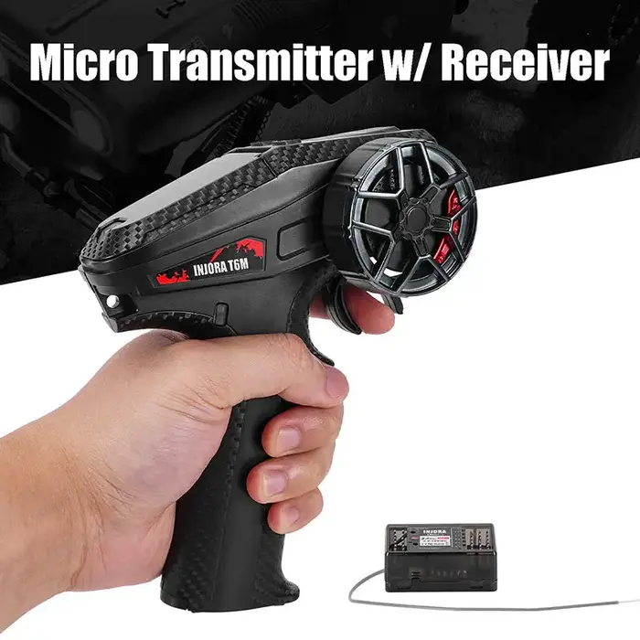 INJORA INT-T6M - INJORA T6M 6CH 2.4GHz Micro Transmitter with Receiver Radio Controller for 1/24 1/18 RC Car