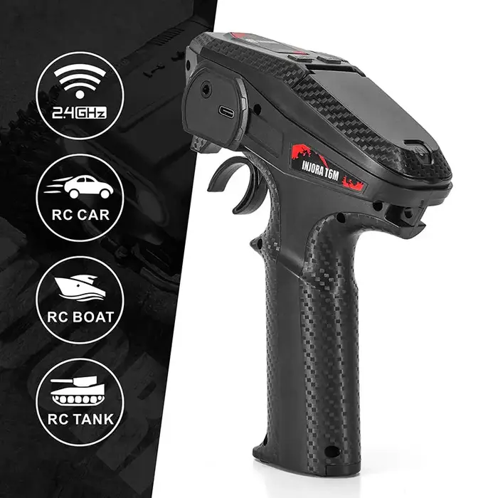 INJORA INT-T6M - INJORA T6M 6CH 2.4GHz Micro Transmitter with Receiver Radio Controller for 1/24 1/18 RC Car