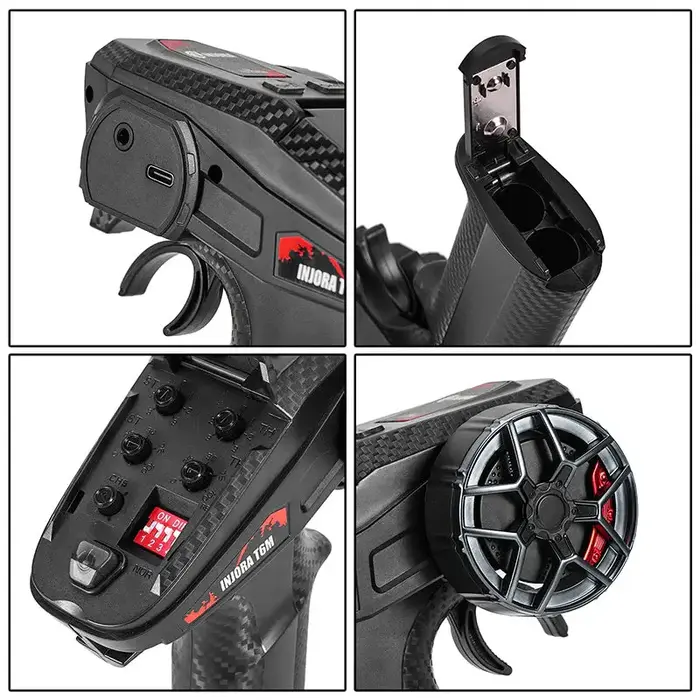 INJORA INT-T6M - INJORA T6M 6CH 2.4GHz Micro Transmitter with Receiver Radio Controller for 1/24 1/18 RC Car