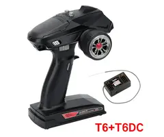 INJORA INT-T6F - INJORA T6F 6CH T6DC+T6DCG 2.4GHz RC Digital Transmitter with Receiver for RC Car Boat Tank, 1/8-1/10 Scale